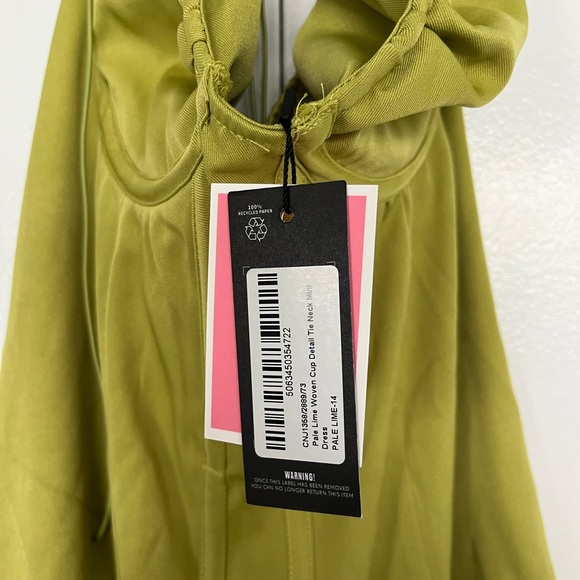 Pretty Little Thing Lime Green Mini Dress - Picture 7 of 7